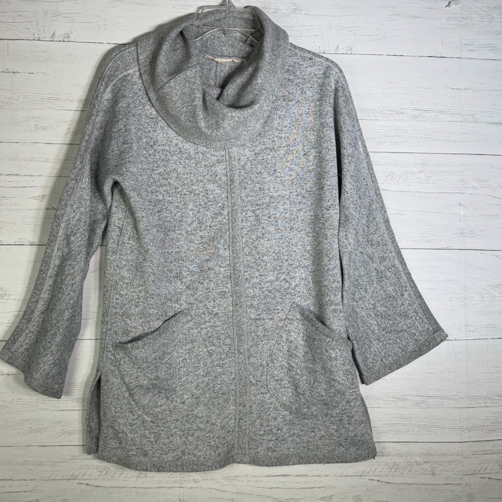 Soft Surroundings Gray Cowl Neck Tunic Sweater With Pockets Women’s Small - Picture 2 of 5